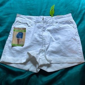 White jean shorts